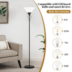 Cozylumi™ Floor Lamp for Living Room,70in Black Standing Lamps with Sturdy Metal Base
