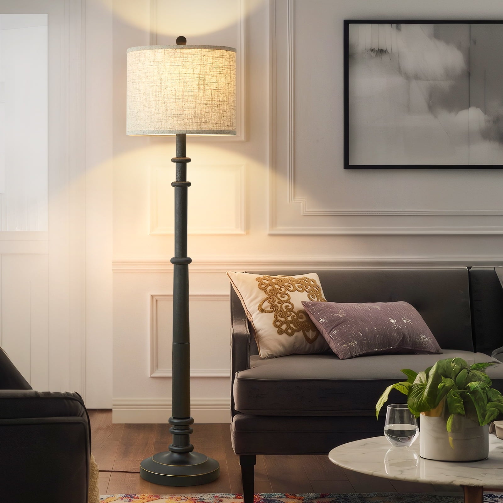 Cozylumi™ Floor Lamps for Living Room,60" Vintage Farmhouse Floor Lamp 3-Color