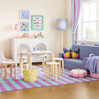 Cozylumi™ Kids Iridescent Floor Lamp with Aqua Fabric Shade
