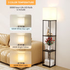 Cozylumi™ Foukus 63" Floor Lamp with Shelves: Lamp for Living Room with 3 Adjustable