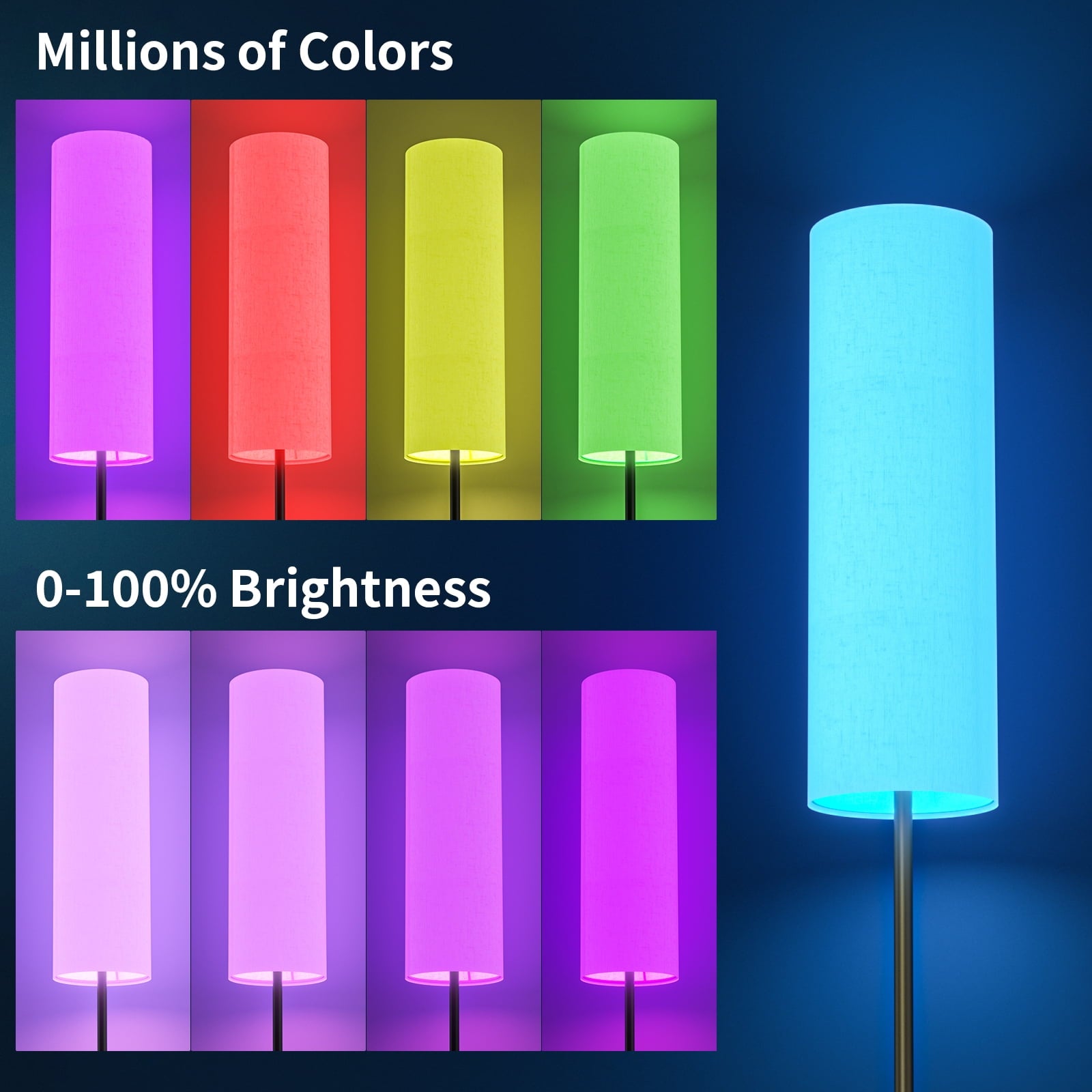 Cozylumi™ 67" Floor Lamp, 16 Million Color Changing Smart LED Lamp with Music Sync, APP
