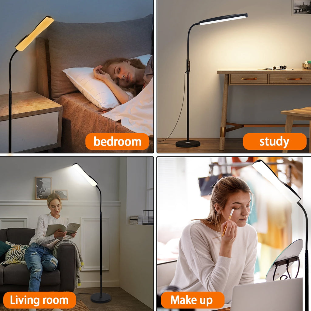Cozylumi™ Govvep LED Floor Lamp with Flexible Gooseneck and Touch Sensor with Remote
