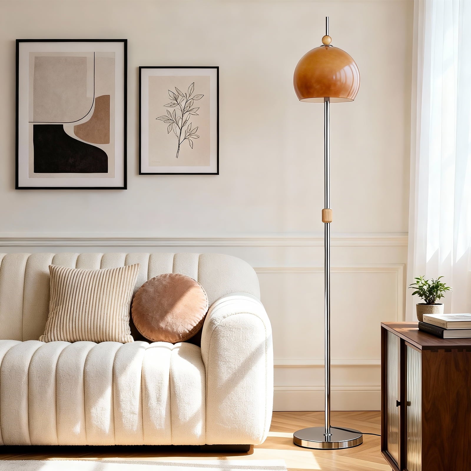 Cozylumi™ Glass Floor Lamps for Living Room, Modern Floor Lamps with Glass Shade &