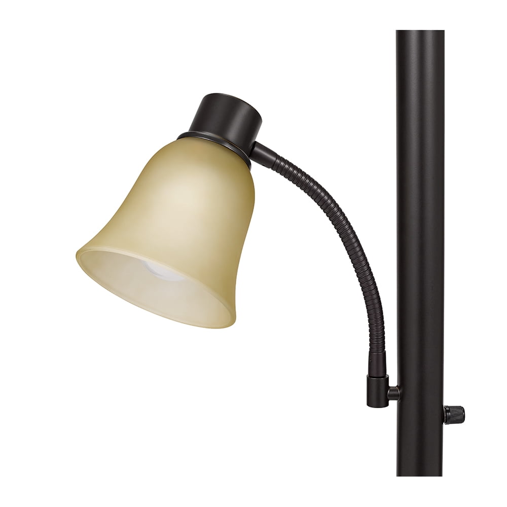 Cozylumi™ Catalina Lighting Kerrington 71'' Floor Lamp with Amber Glass Bell Shade