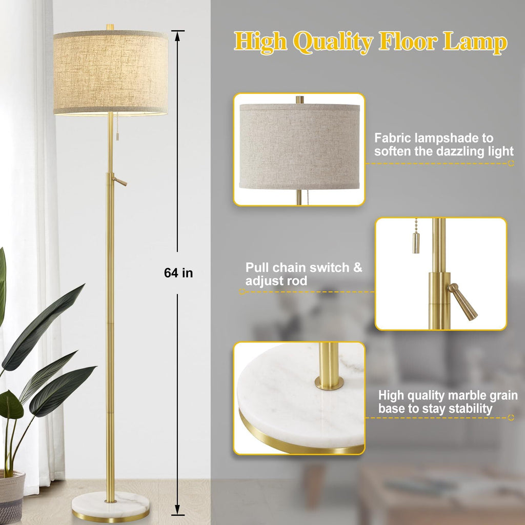 Cozylumi™ Modern Floor Lamp for Living Room, Adjustable Height Standing Lamp with