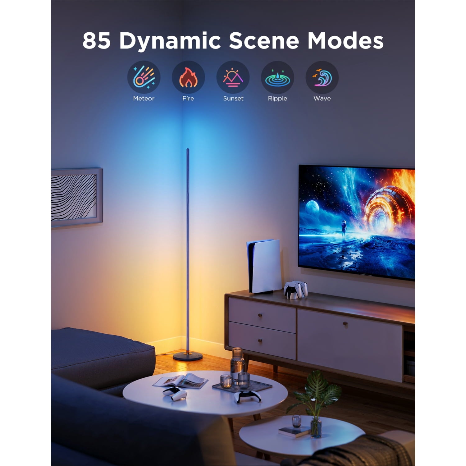 Cozylumi™ Govee RGBIC Floor Lamp Basic, 1000lm LED Corner Lamp Compatible with
