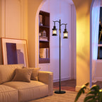 Cozylumi™ 63" Modern Floor Lamps with Stepless Dimming, 2 Light Glass Floor Lamps for
