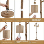 Cozylumi™ Floor Lamp for Living Room - 69" Rustic Farmhouse Tree Trunk Tall Lamp