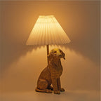 Cozylumi™ White Labrador Dog Brass Table Lamp
