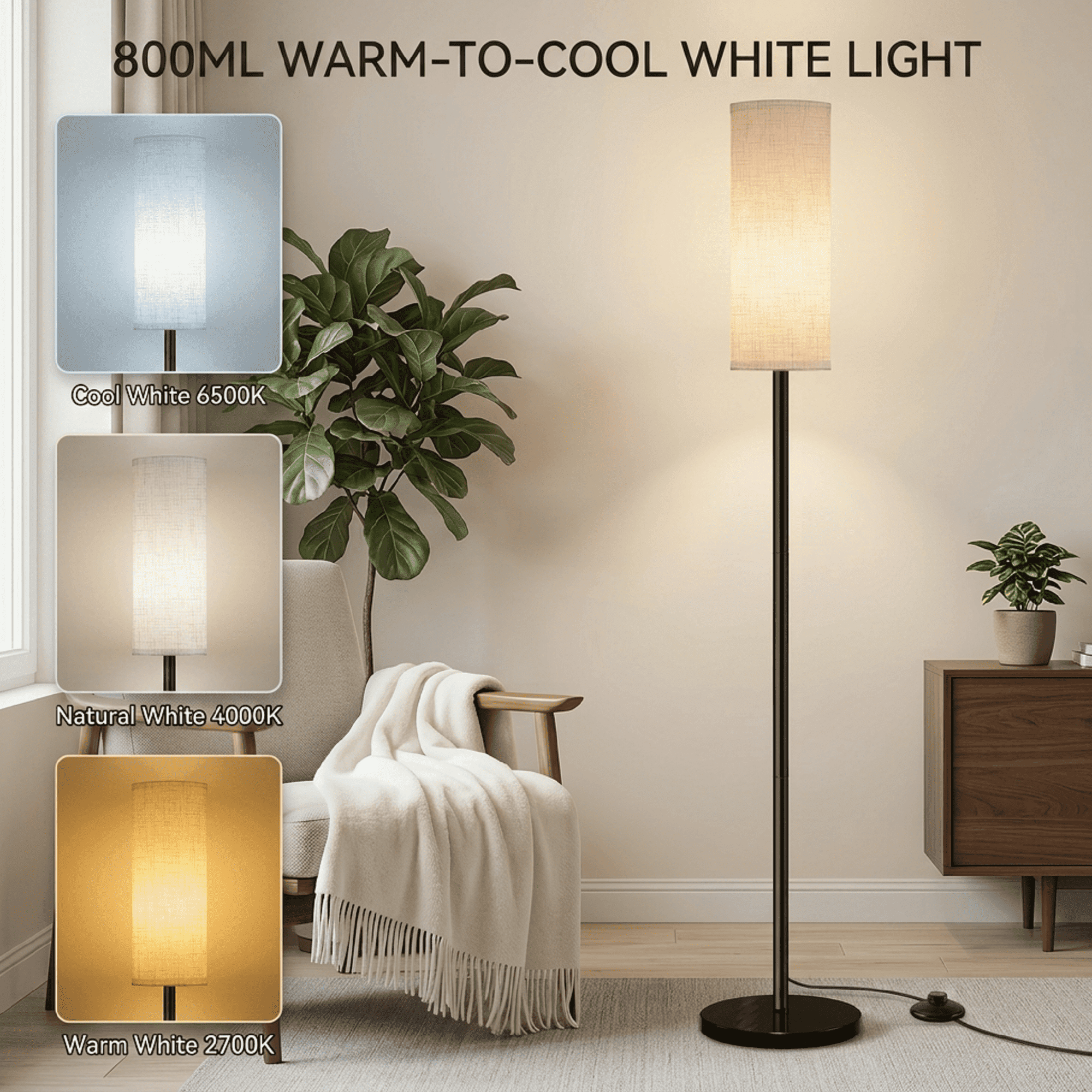 Cozylumi™ LED Floor Lamp, RGB Floor Lamp for Living Room, Standing Lamps Works with
