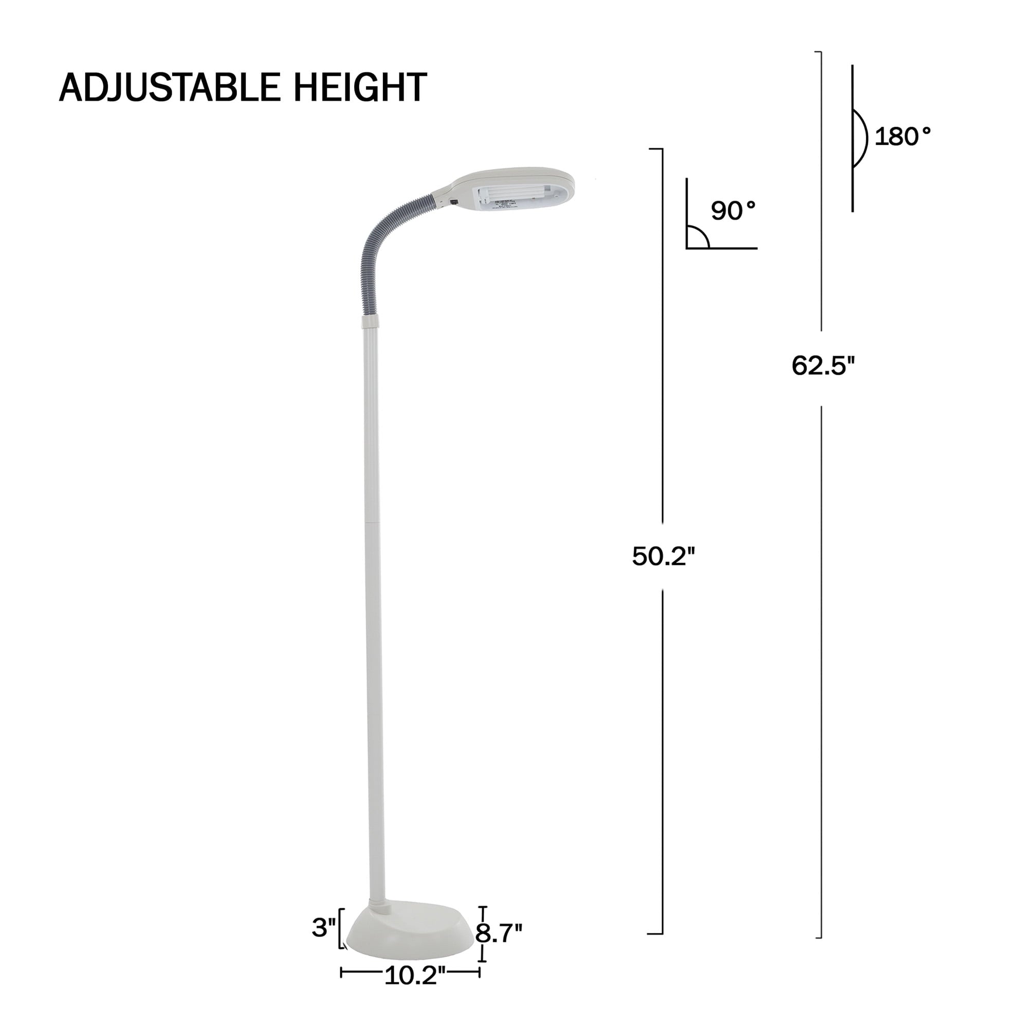 Cozylumi™ 63-Inch Adjustable Floor Lamp for Bedroom - Full Spectrum Natural Sunlight