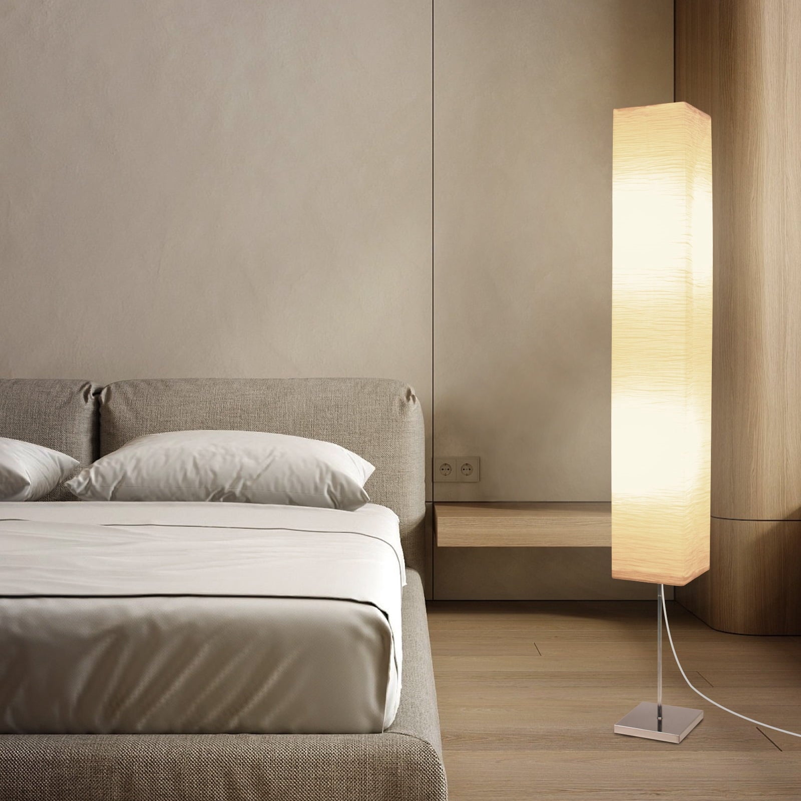 Cozylumi™ HonoDing Modern Paper Floor Lamp 59-inch Squarewith Rice Paper Lampshade