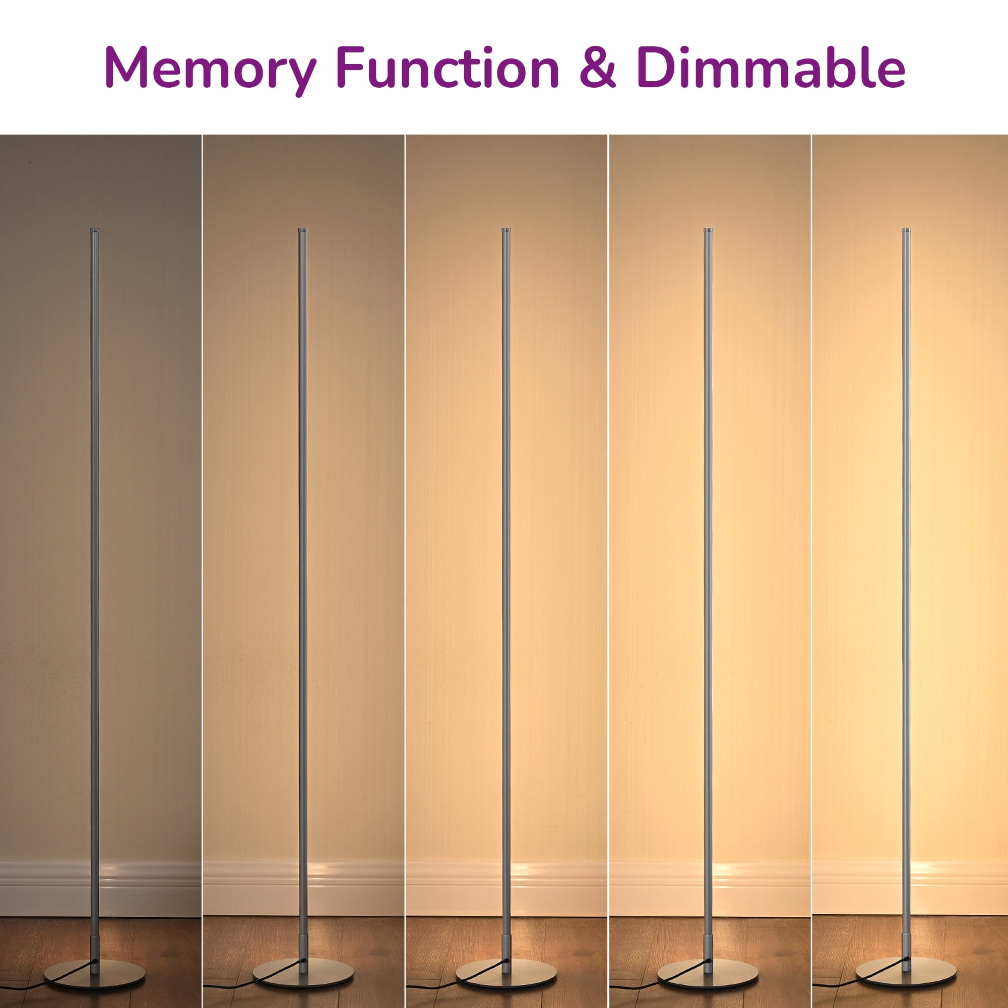 Cozylumi™ Modern LED Corner Floor Lamp Set of 2 with 2 Remote for Living Room