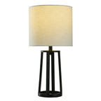 Cozylumi™ Modern Matte Black Table Lamp with Classic Drum Shade