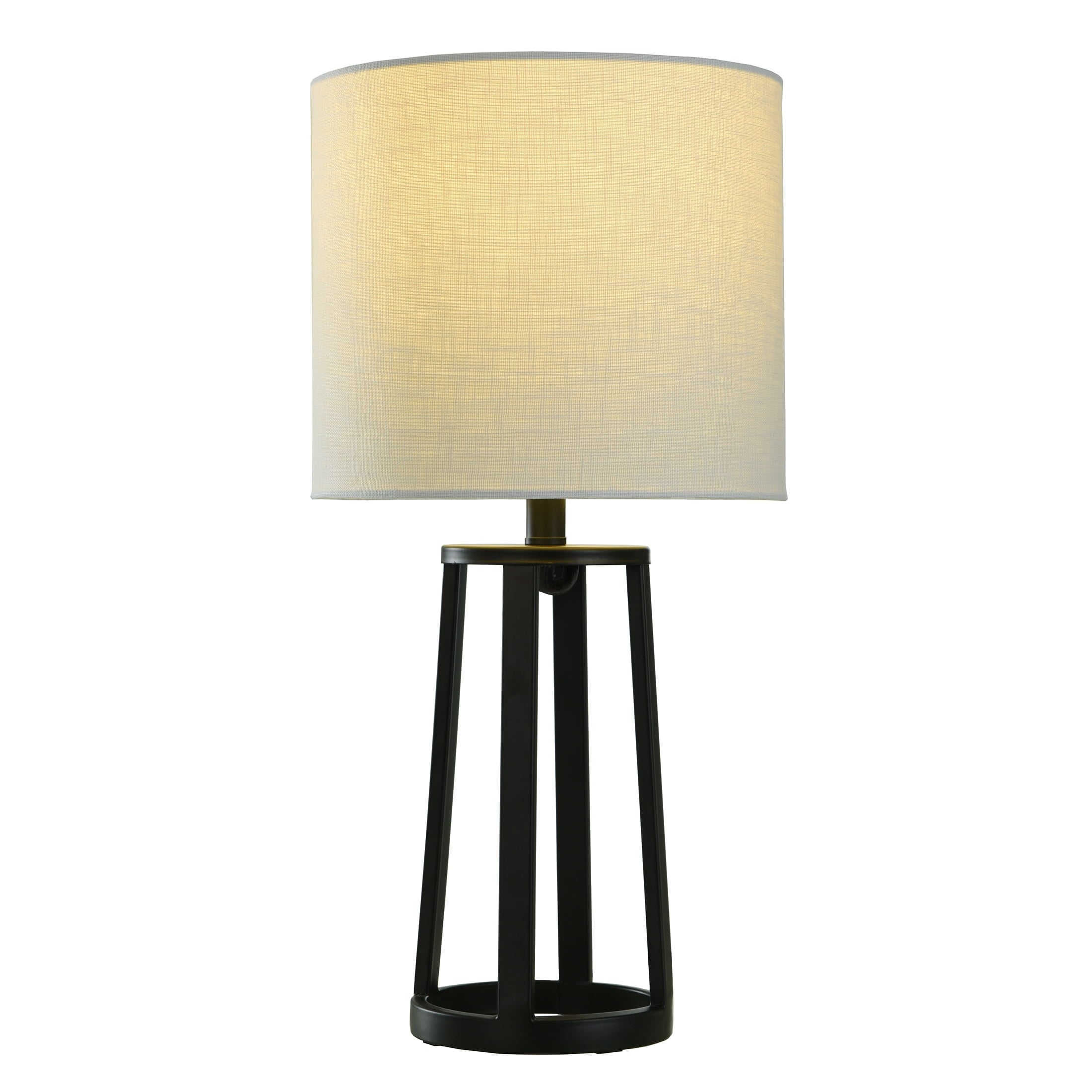 Cozylumi™ Modern Matte Black Table Lamp with Classic Drum Shade