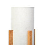 Cozylumi™ 14-Inch Natural Wood Uplight Table Lamp with Linen Shade