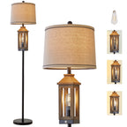 Cozylumi™ 63" 3 Way Dimmable Farmhouse Floor Lamp with 2 Light Sources ,Brown Metal