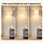 Cozylumi™ Beige Floor Lamp with 3 Color Temperatures, Farmhouse Tall Lamp for Living