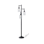 Cozylumi™ 63.5 in 3 Light Contemporary Black Floor Lamp Clear Glass