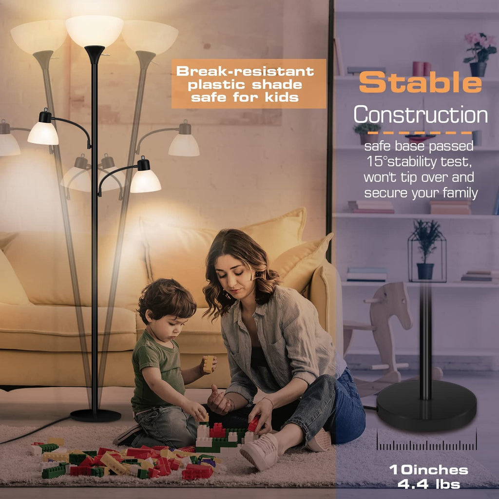 Cozylumi™ Floor Lamps for Living Room, Floor Lamp with 8W Adjustable Reading Lights