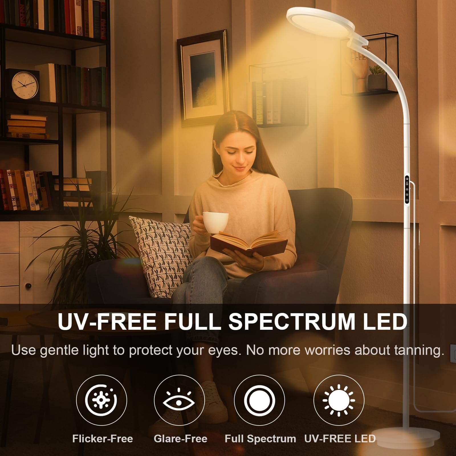 Cozylumi™ Sun Light Therapy Lamp, UV-Free Light Therapy, 10000 Lux Floor Lamp with