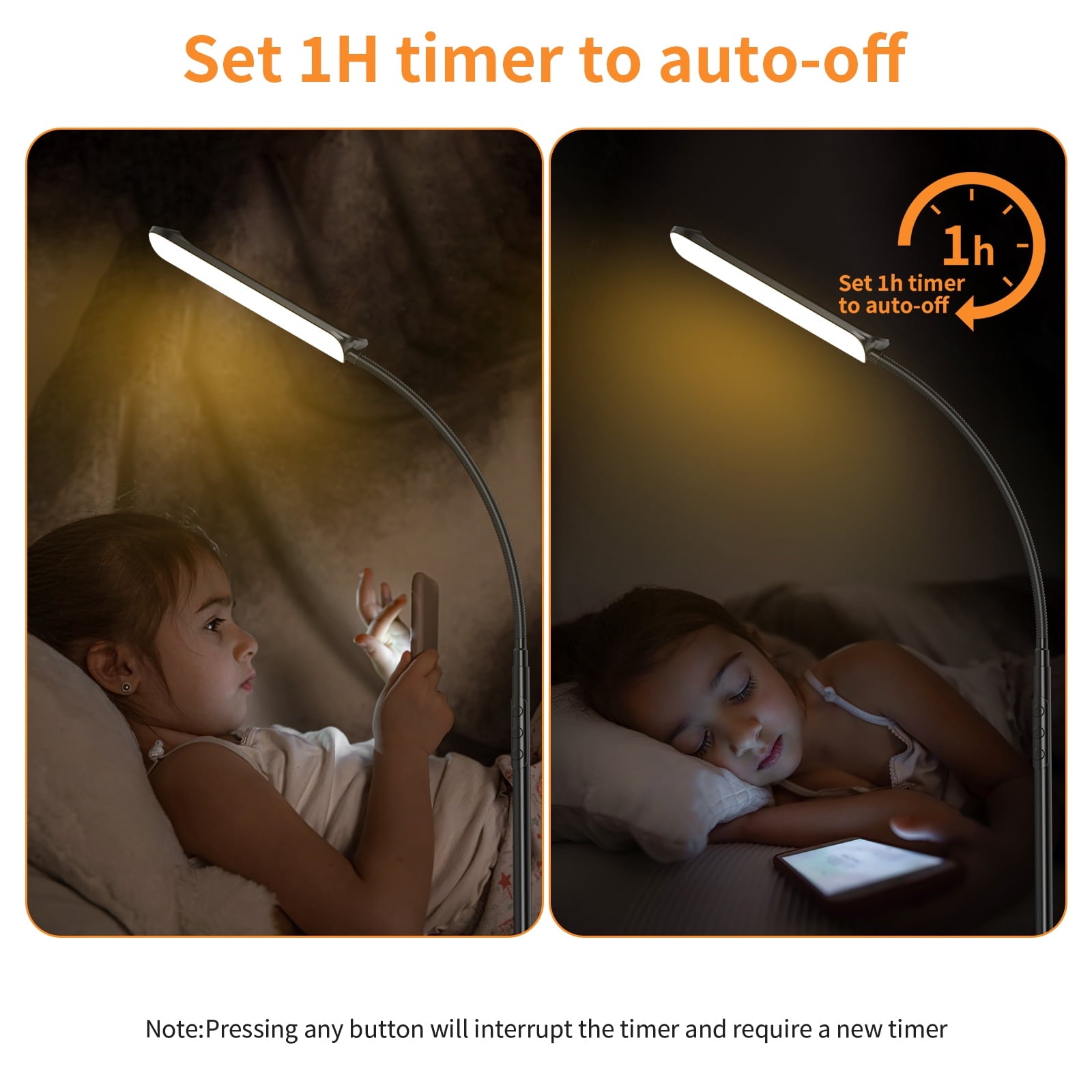 Cozylumi™ 69" Gooseneck Floor Lamp, 18W 1800LM & 3CCT, Dimmable 4 Color Temperatures
