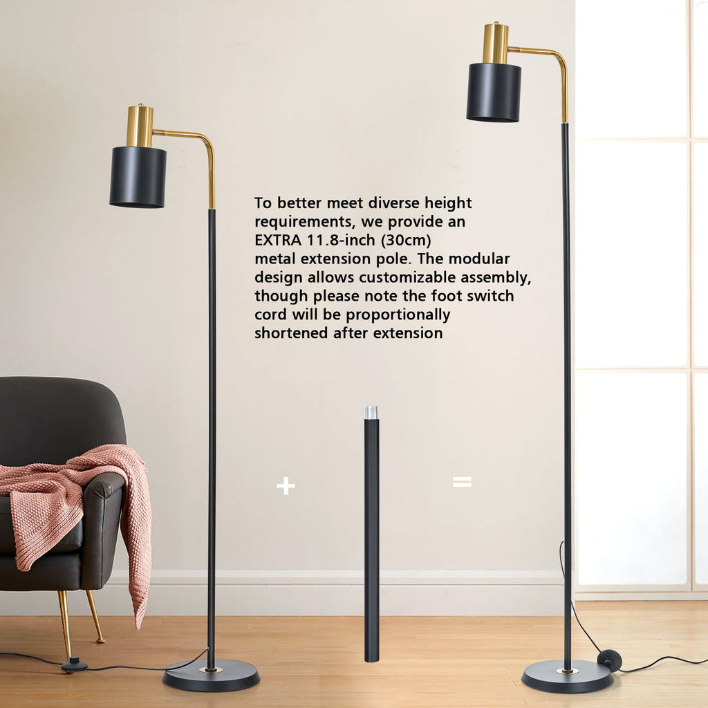 Cozylumi™ JOPESO Modern Industrial 59" Floor Lamp, Adjustable Lampshade Antique Brass &