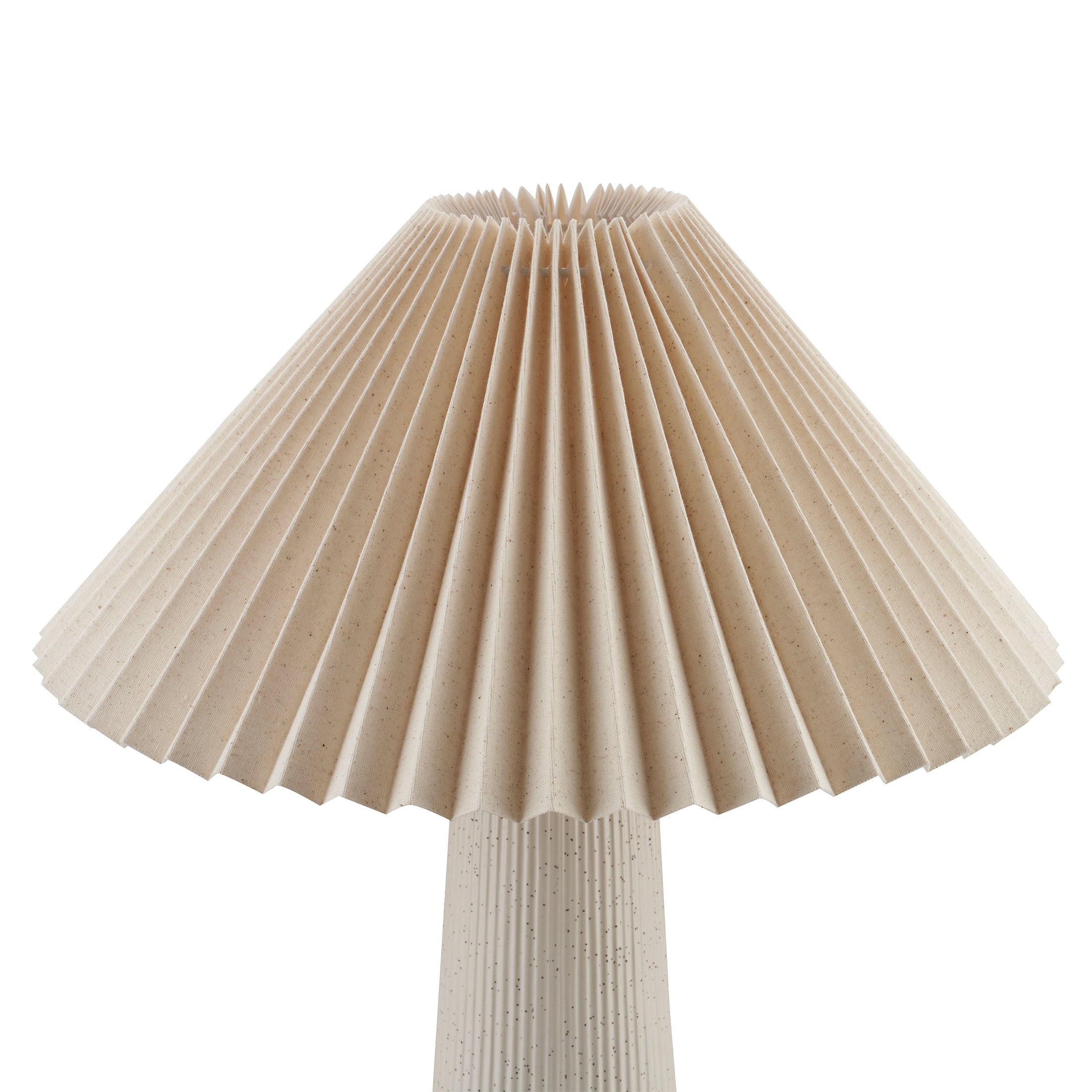 Cozylumi™ 18"in Ribbed Ceramic Table Lamp with Ivory Pleated Shade