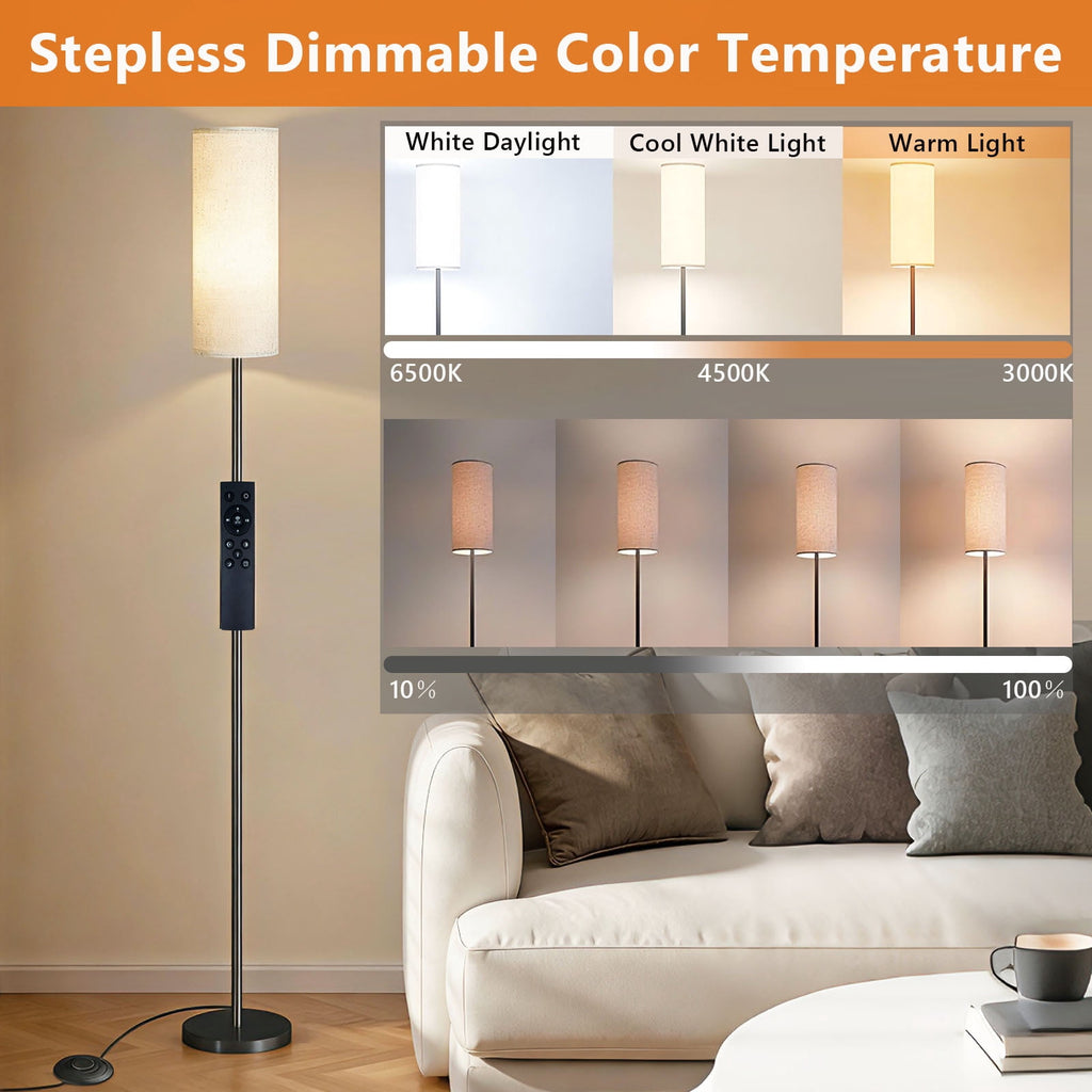 Cozylumi™ Kisportee 67" Dimmable Floor Lamps for Living Room | 3000K-6500K, Remote &