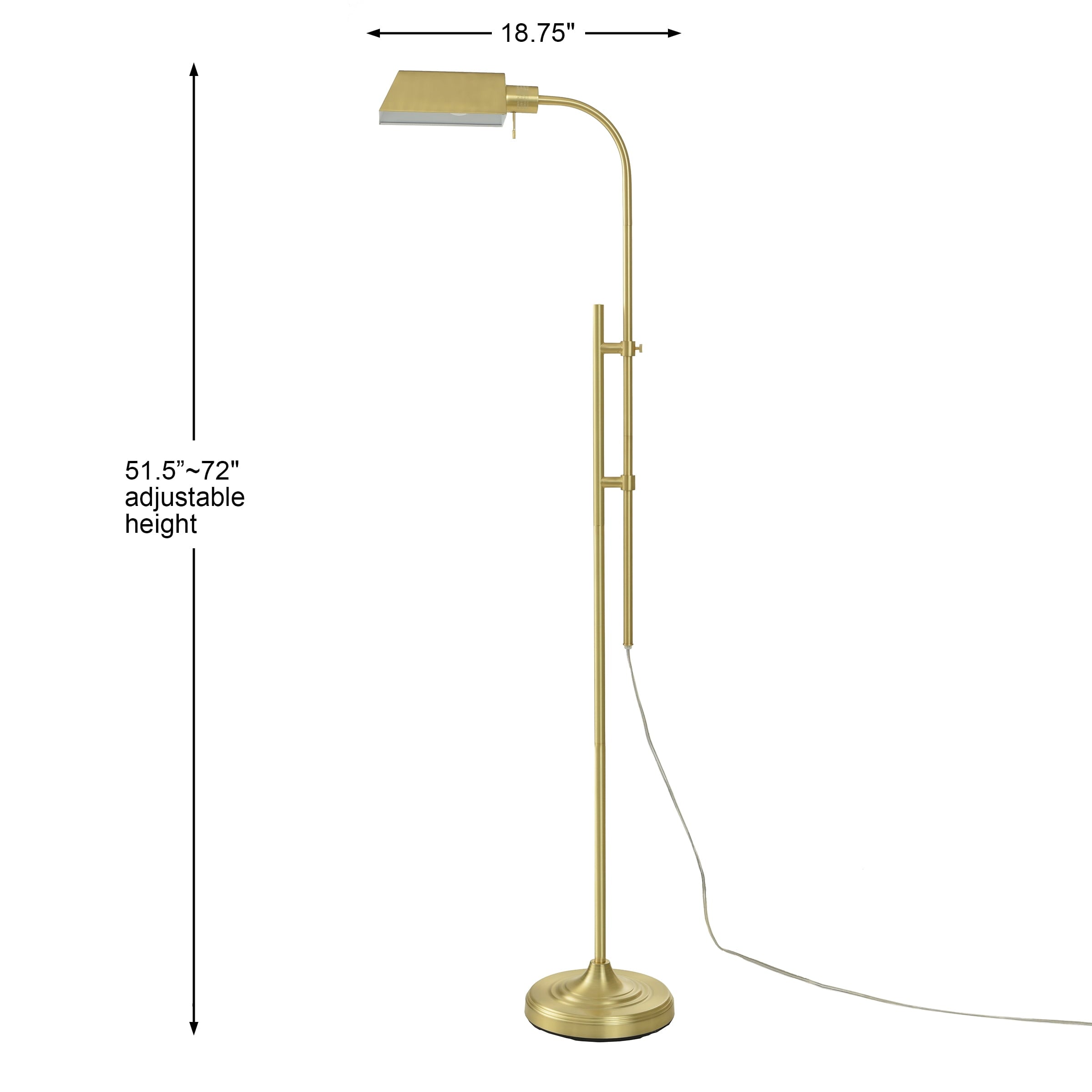 Cozylumi™ 1-Light Modern Adjustable Brass Floor Lamp Gold