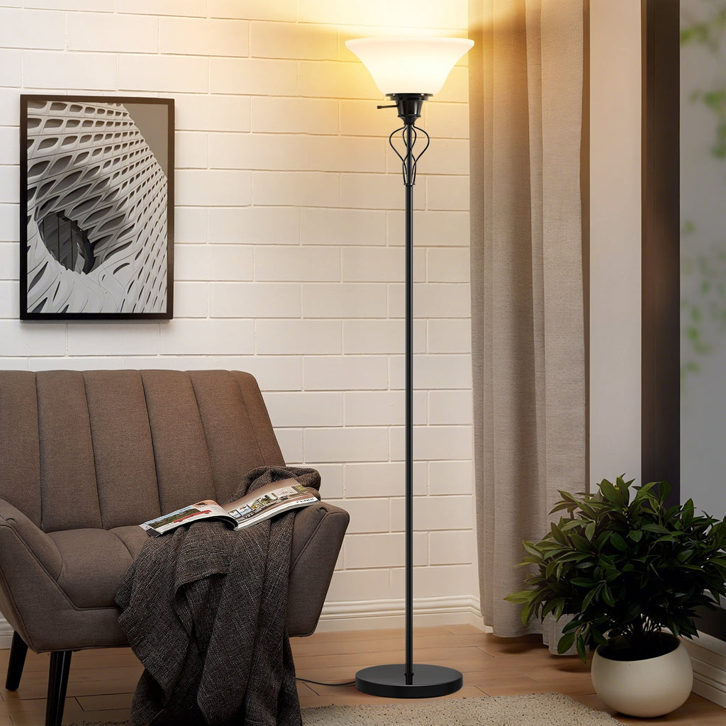 Cozylumi™ Floor Lamp for Living Room,70in Black Standing Lamps with Sturdy Metal Base