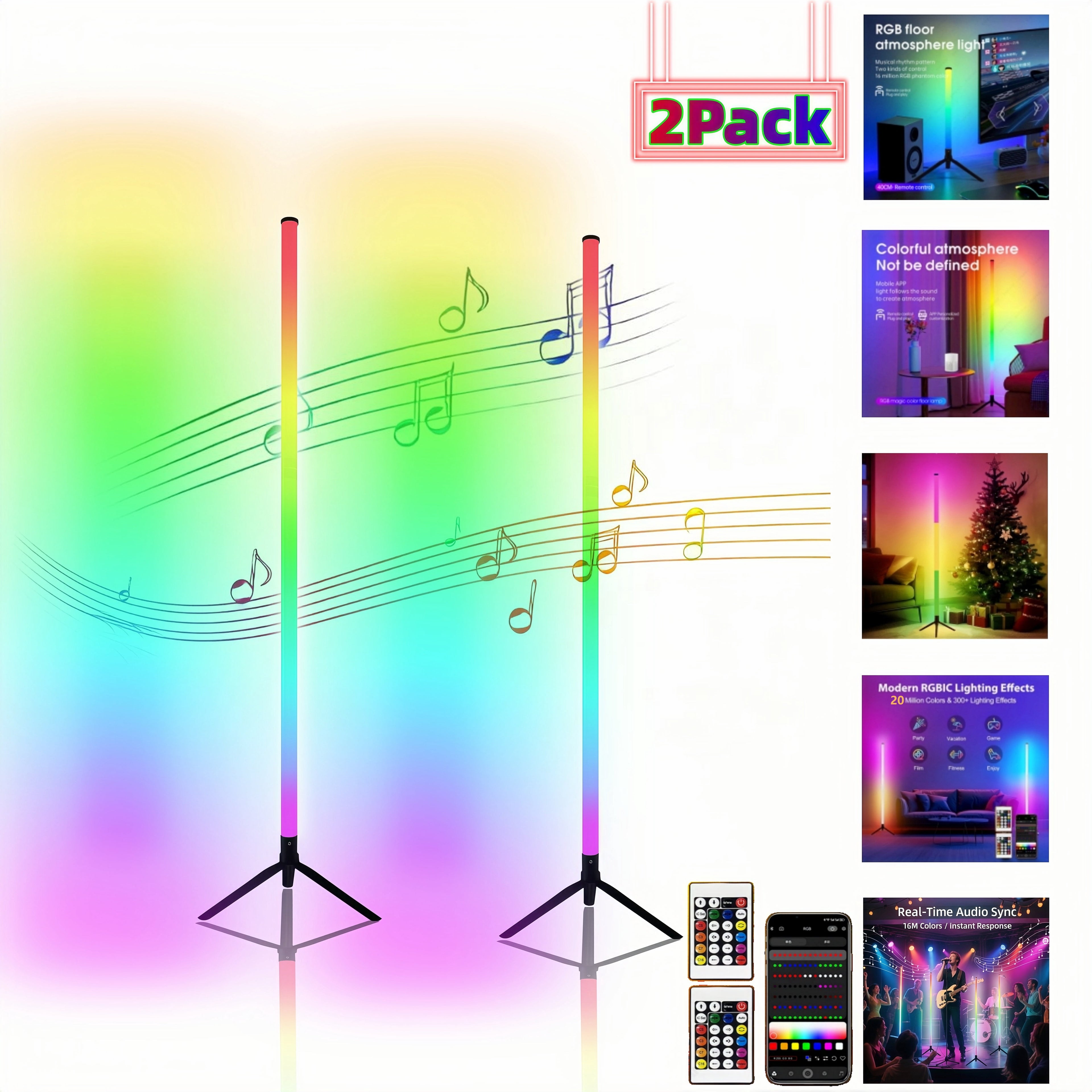 Cozylumi™ LED Floor Lamps Smart RGB Led Corner Floor Lamp with Spotlight,20 Million