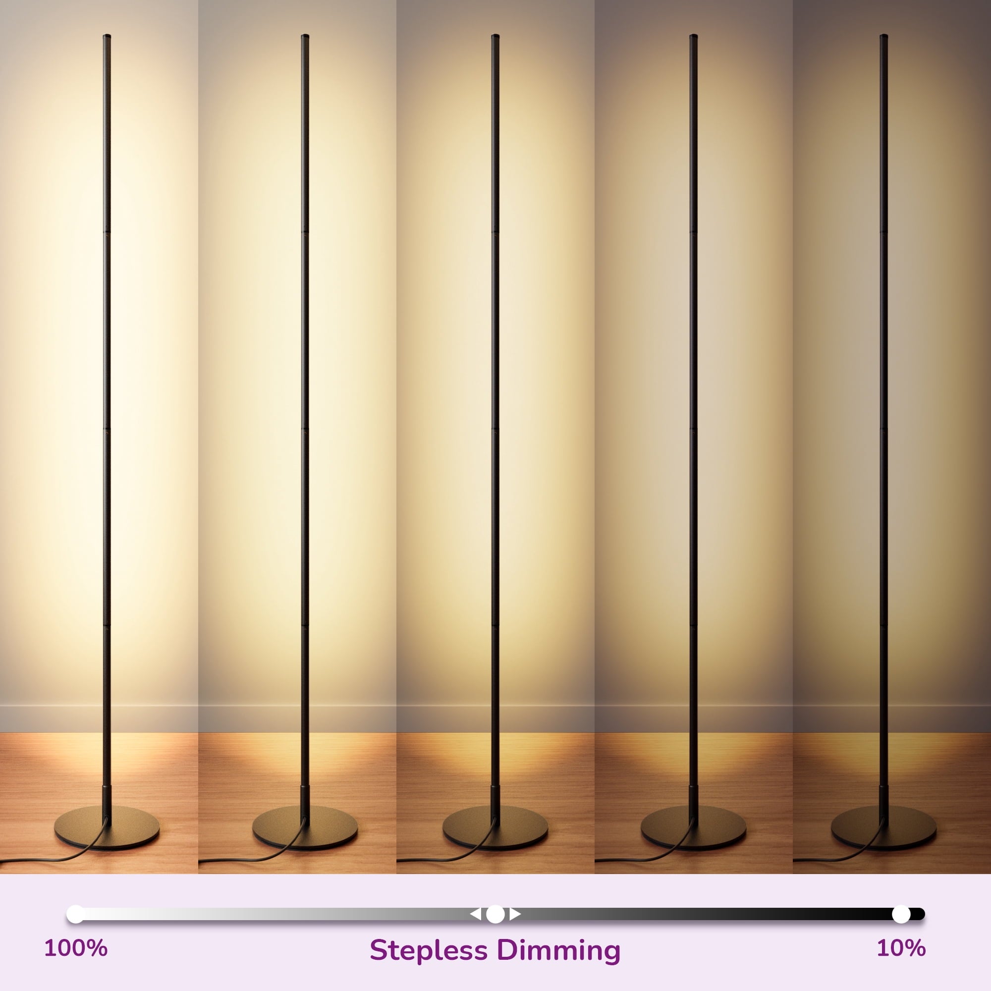 Cozylumi™ 59.8" Modern LED Corner Floor Lamp for Living Room, Minimalist Dimmable