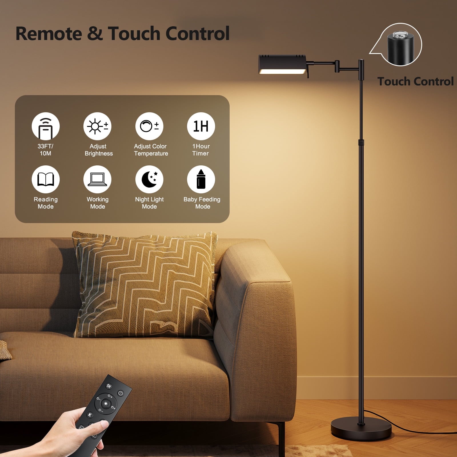 Cozylumi™ Floor Lamp, Pharmacy Swing Arm Floor Lamps for Living Room, 57" Tall