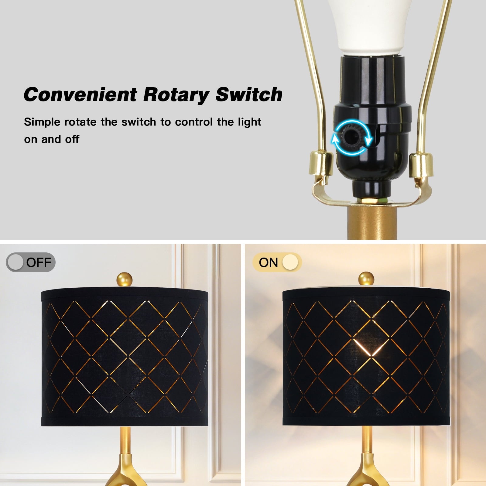 Cozylumi™ Lolikit Modern Gold Floor Lamp for Living Room Bedroom 65" Tall Retro