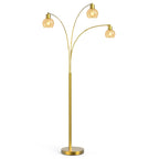 Cozylumi™ 72.8in 3-Light Arc Floor Lamp Brushed Gold , Modern Industrial Standing Tree