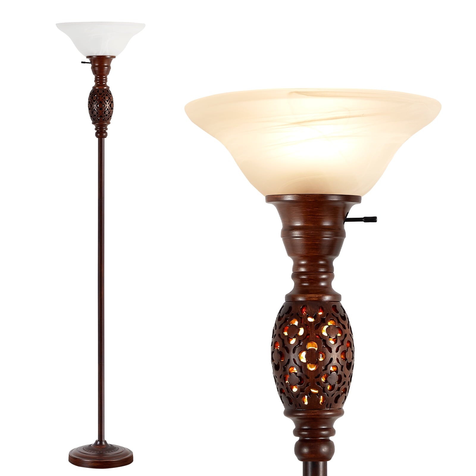 Cozylumi™ 70" Floor Lamp with NightLight - Victorian Style Standing Lamp for Living