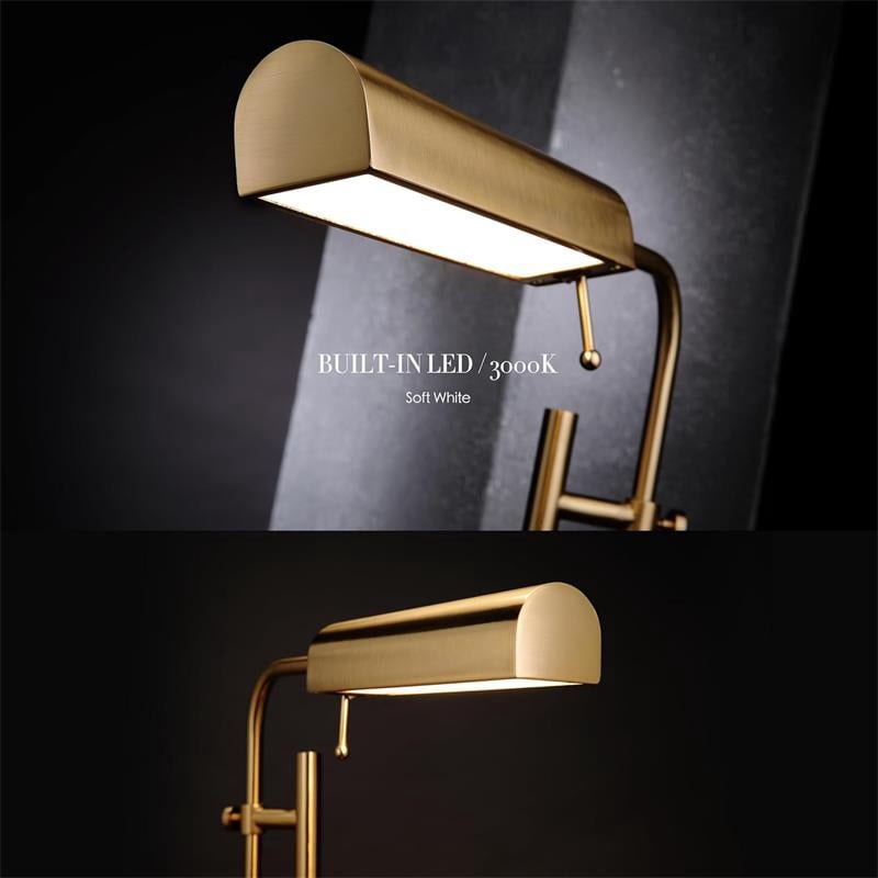 Cozylumi™ Lumadin 52/72 Modern Adjustable 1-Light Modern Adjustable Brass Floor Lamp