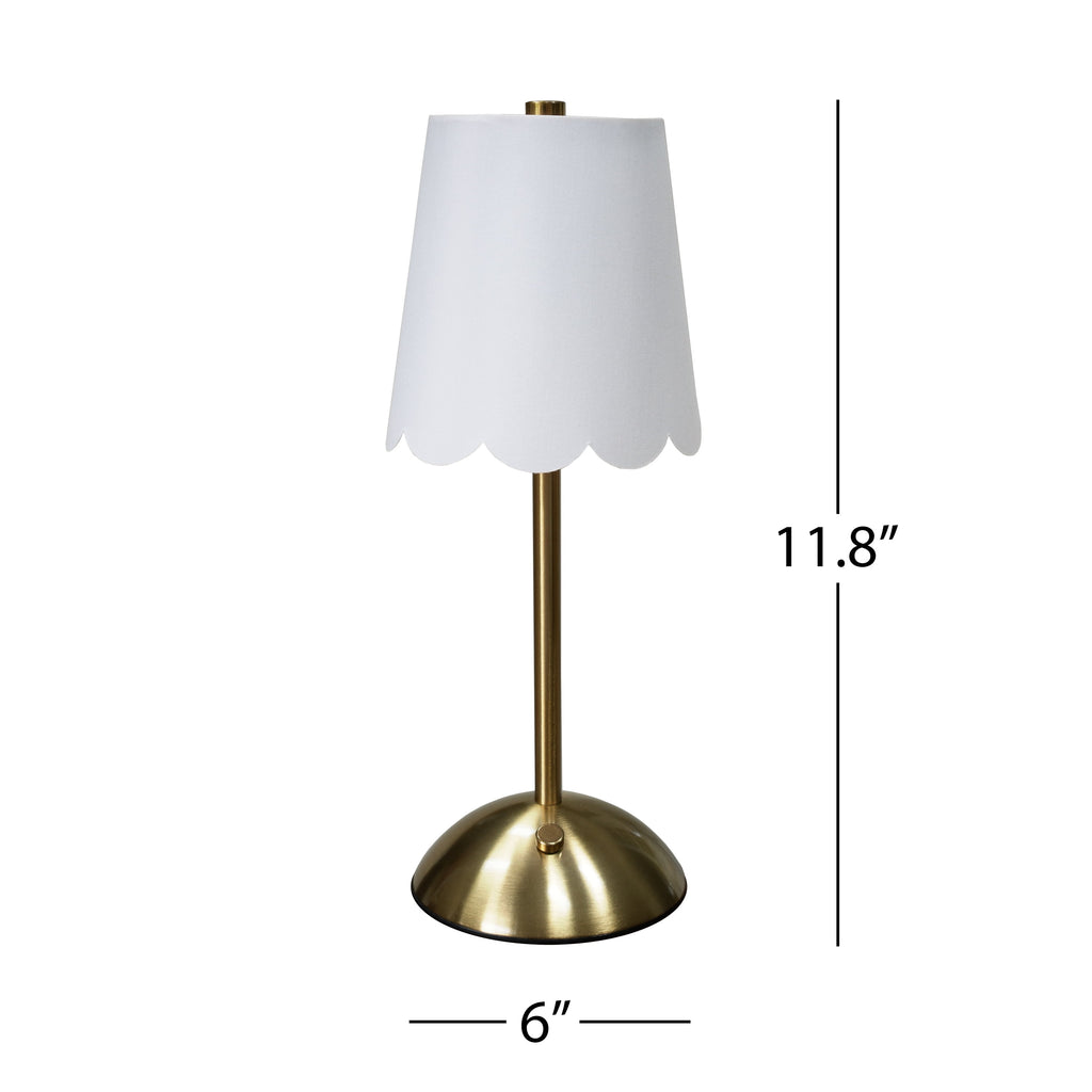 Cozylumi™ Cordless Rechargeable 11.9" Brass Table Lamp with Dimmable 3 Option Lights