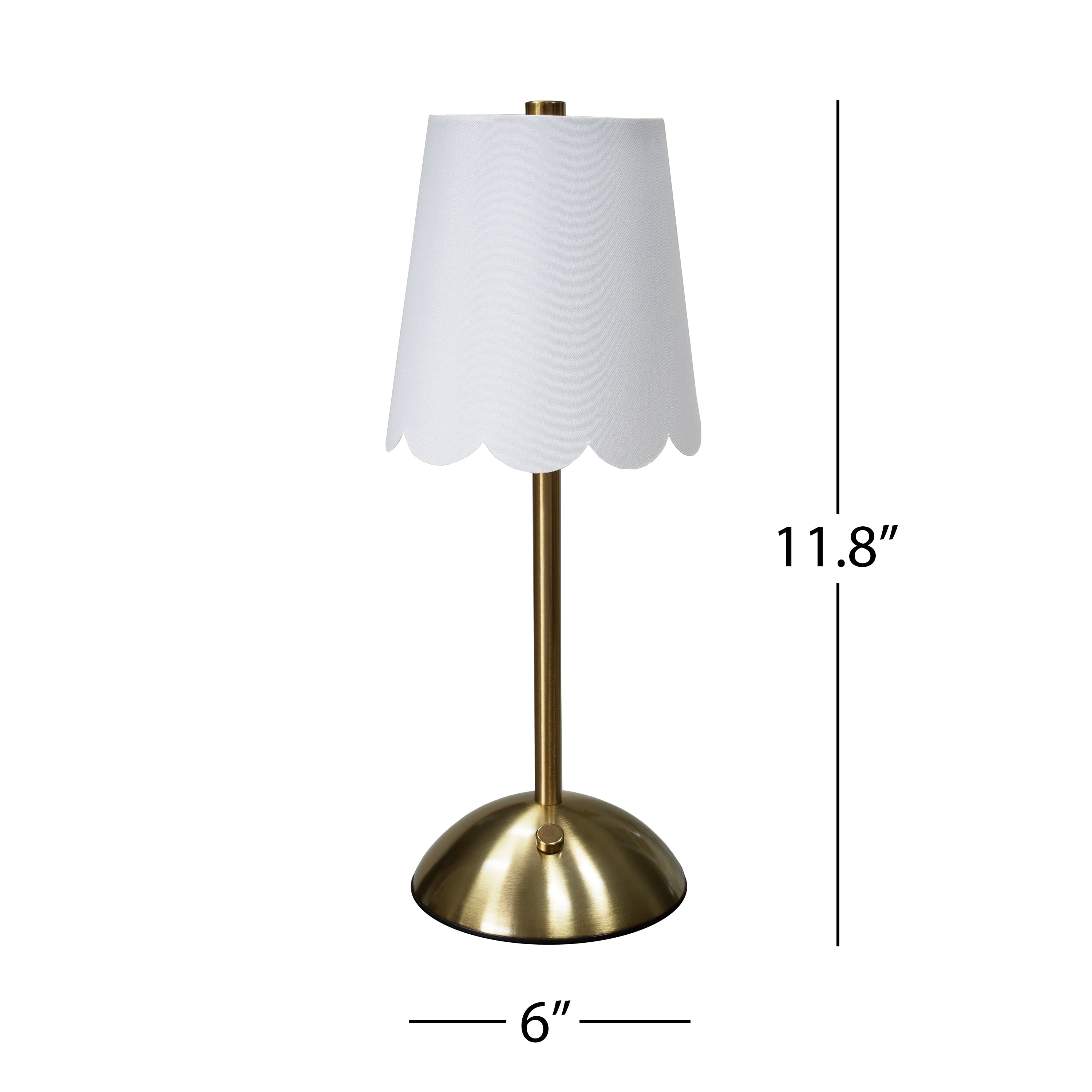 Cozylumi™ Cordless Rechargeable 11.9" Brass Table Lamp with Dimmable 3 Option Lights