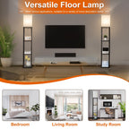 Cozylumi™ Vesteel Floor Lamp with 3-Tier Shelves, Standing Lamp with 3 Color Adjustable