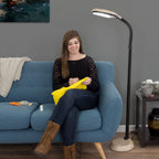 Cozylumi™ 62-inch Natural Sunlight Floor Lamp with Bendable Neck, Light Woodgrain
