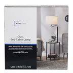Cozylumi™ Glass End Table Floor Lamp with White Shade, Matte Black, 17"L x 17"W x 54"H