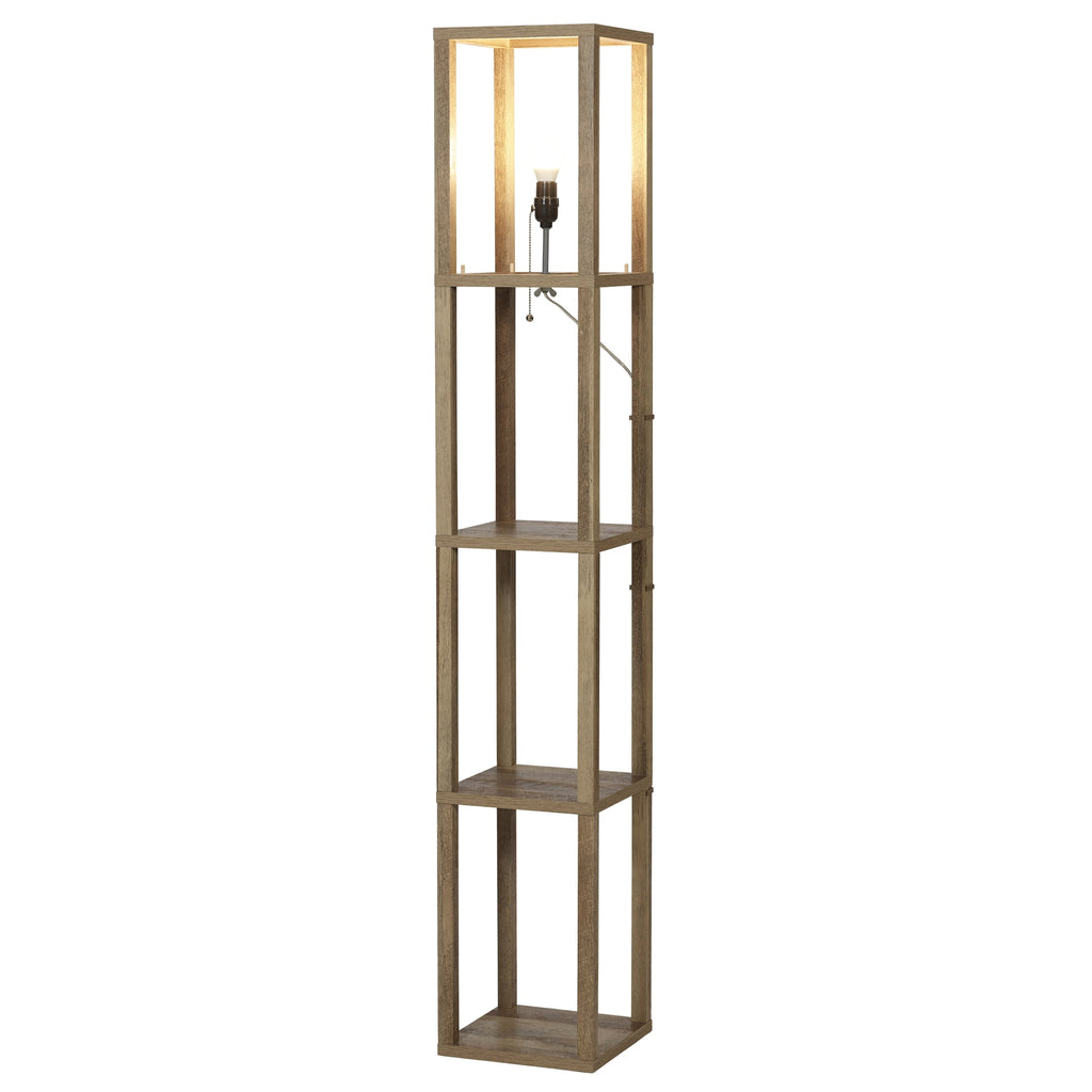 Cozylumi™ 62.25" Modern Pull Chain Weathered Floor Lamp with Natural Square Shade