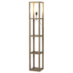 Cozylumi™ 62.25" Modern Pull Chain Weathered Floor Lamp with Natural Square Shade