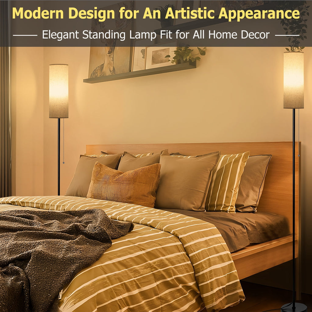 Cozylumi™ Coliware Floor Lamp, Modern Standing Lamp with Lampshade, Tall Reading Pole
