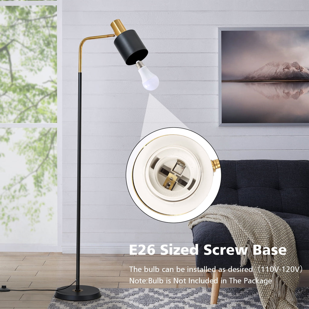 Cozylumi™ JOPESO Modern Industrial 59" Floor Lamp, Adjustable Lampshade Antique Brass &
