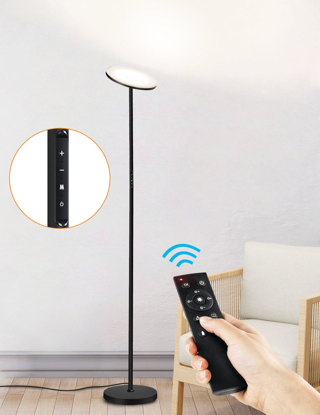 Cozylumi™ Floor Lamp with Remote, Super Bright Standing Lamp, 4 Color Temperature