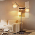 Cozylumi™ 3 Light Floor Lamp, 80" Mordern Standing Lamp with Linen Lamp Shade, Arc
