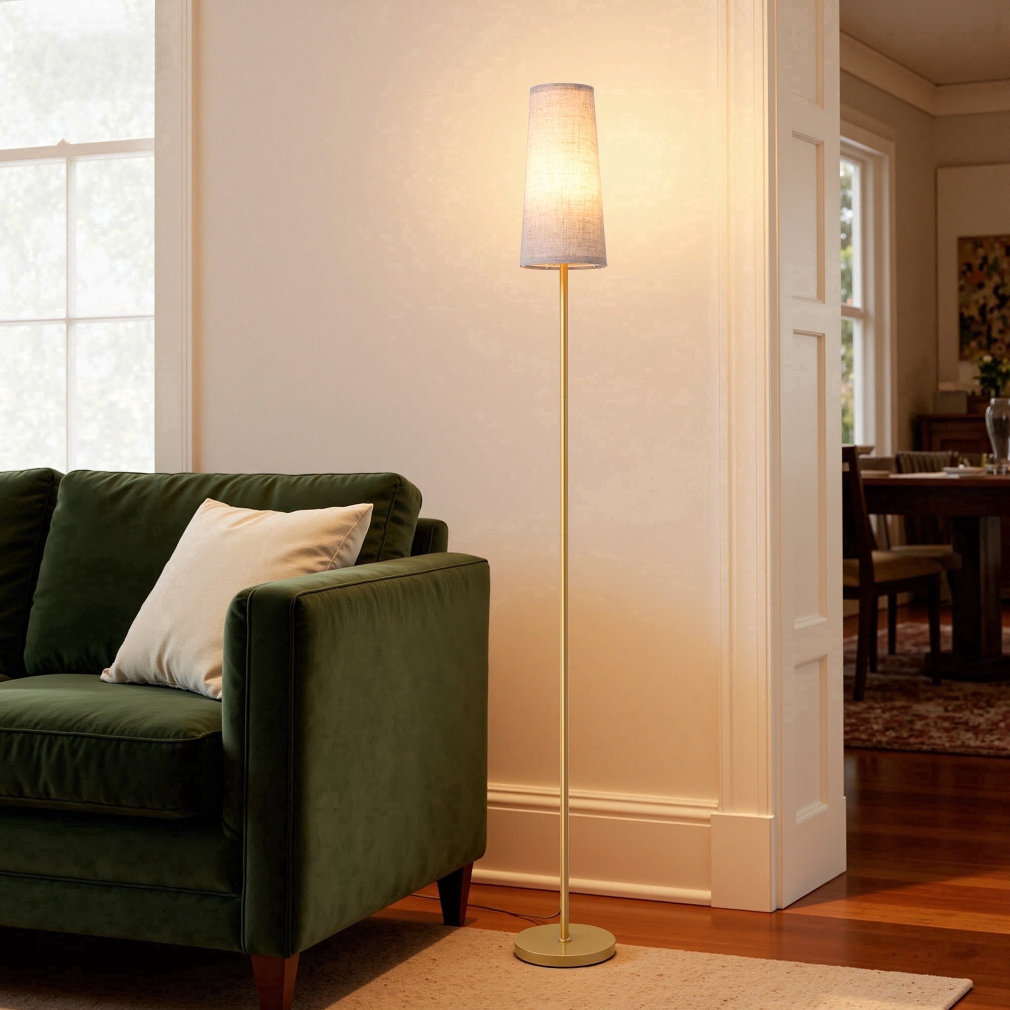 Cozylumi™ 65in Gold Floor Lamps for Living Room, Pole Lamps with Foot Switch, for